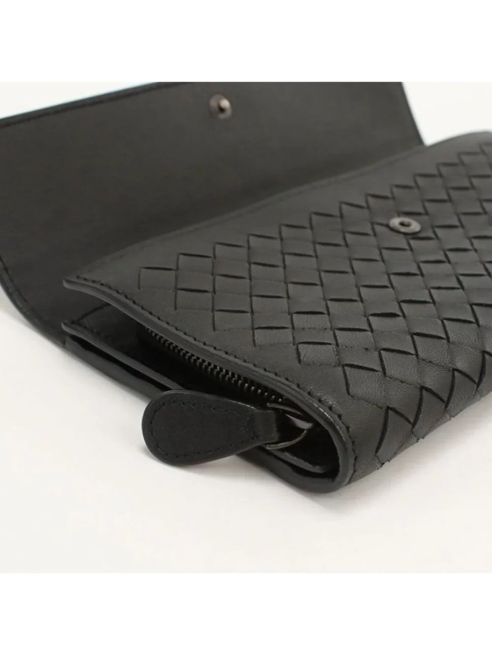 Bottega Veneta Large Flap Wallet Intrecciato Bifold Lambskin